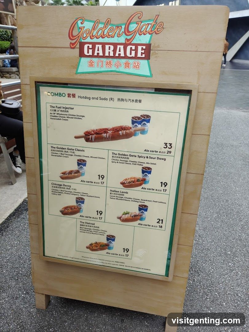 Golden Gate Garage Menu Board