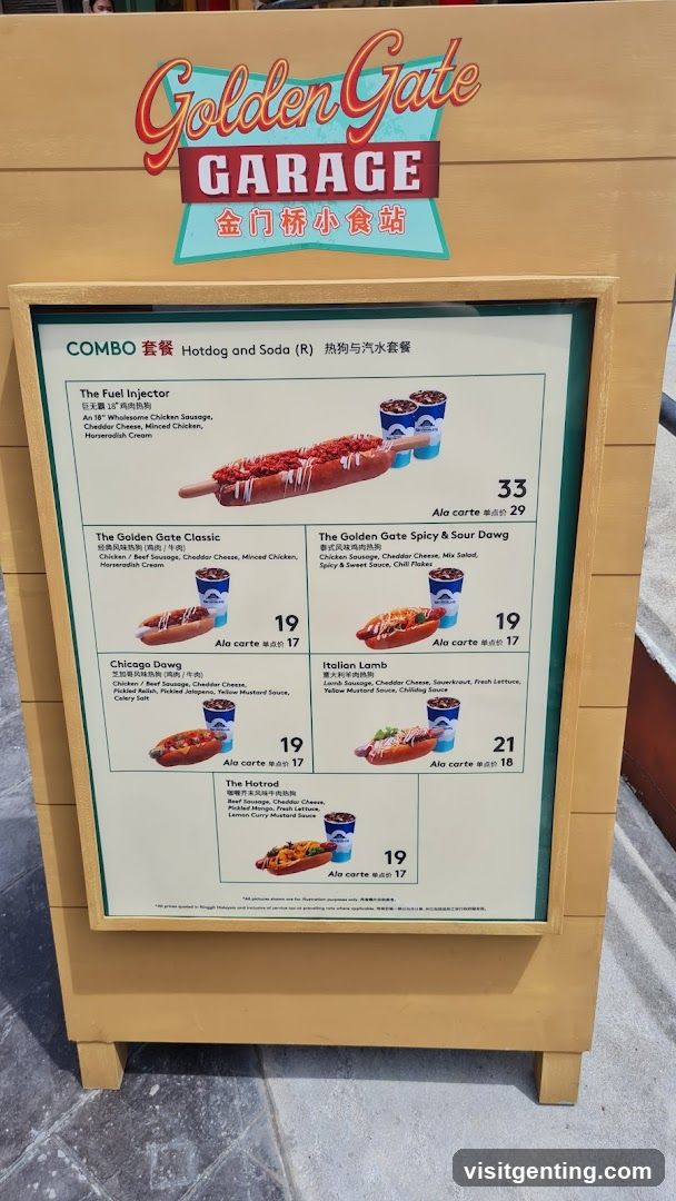 Golden Gate Garage Menu Board