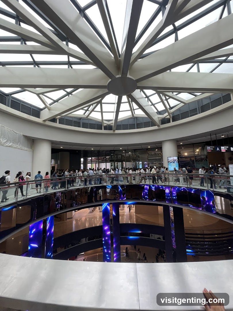 Interior of a multi-level shopping mall