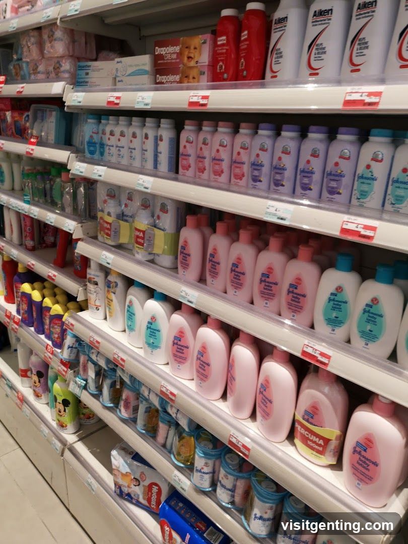 Store aisle with baby care products