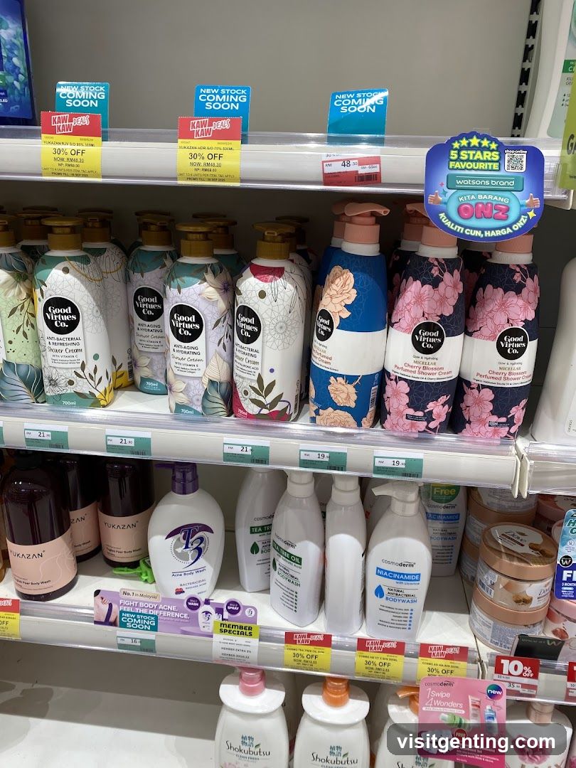 Store Shelf with Personal Care Products