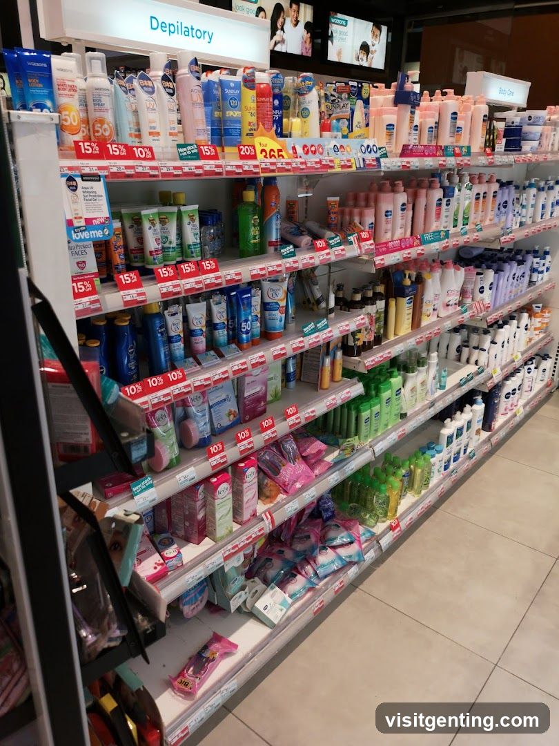 Retail aisle with personal care products