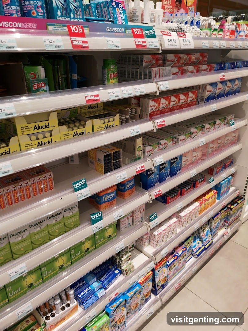 Pharmacy aisle interior