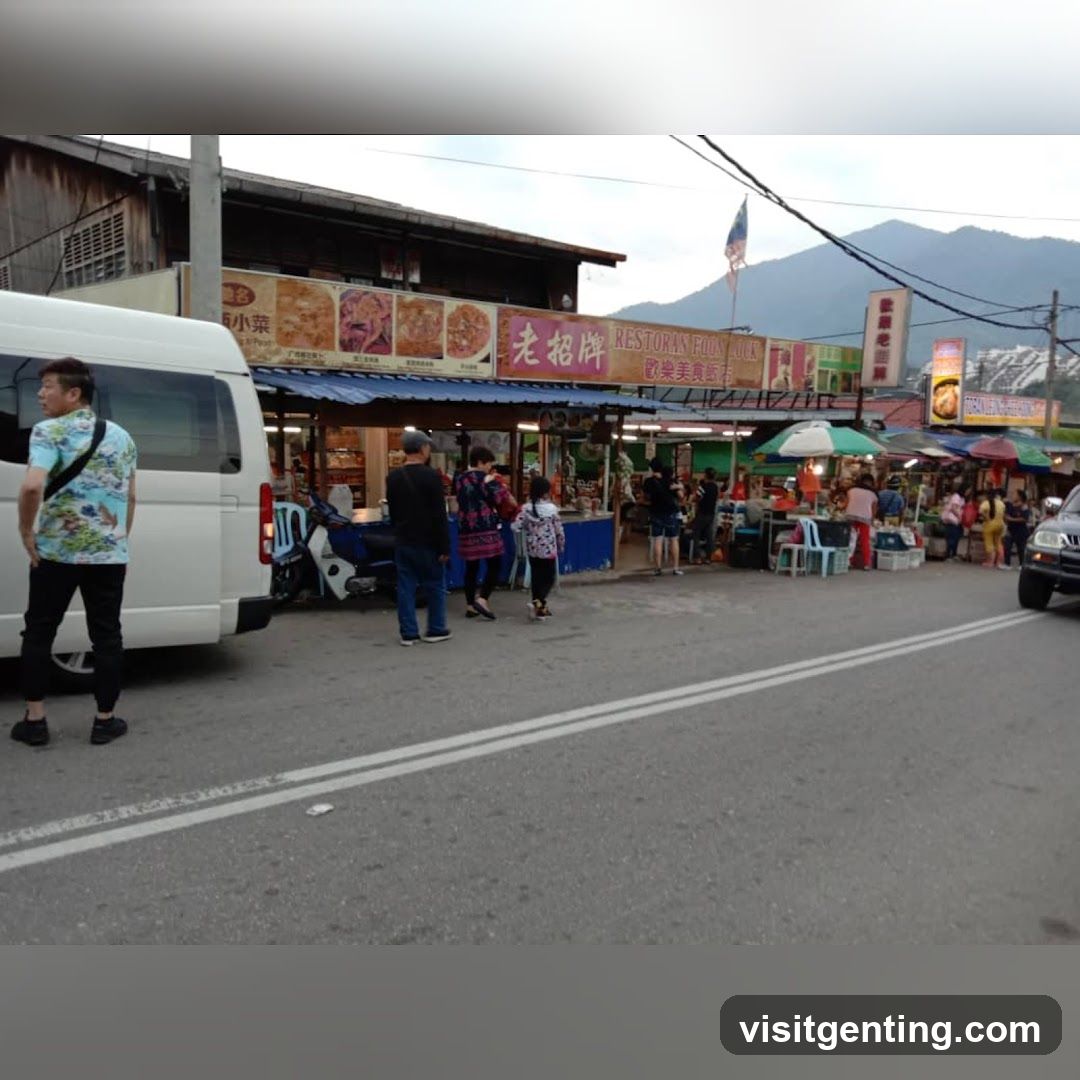 Street food market scene
