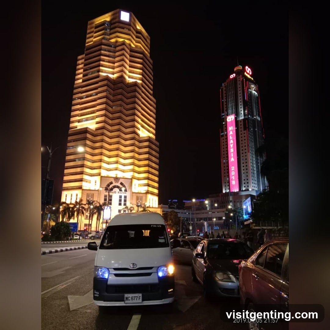 Nighttime urban street scene