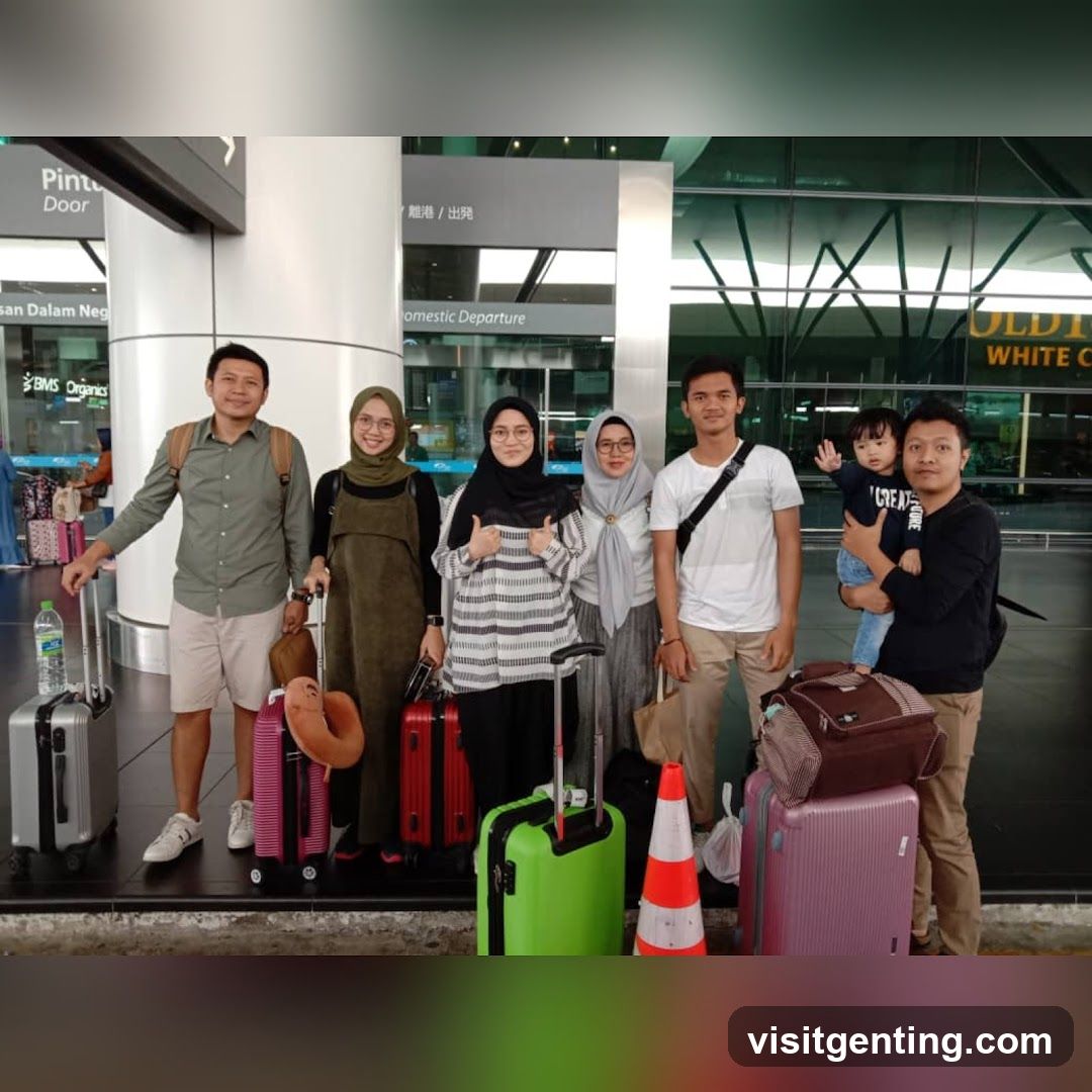 Group photo at airport departure area