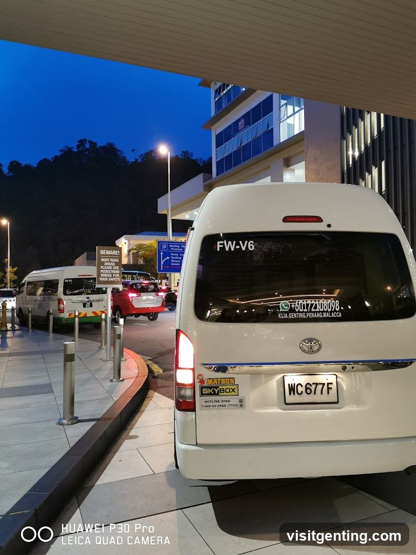 Van at night parking area