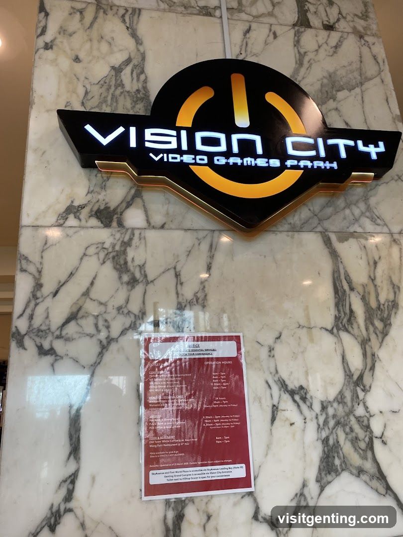 Vision City Video Games Park Signage