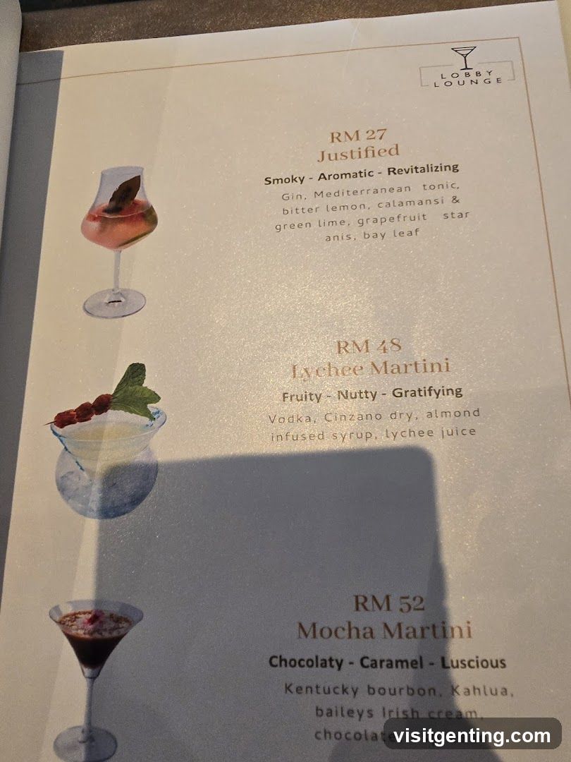 Lobby Lounge Menu