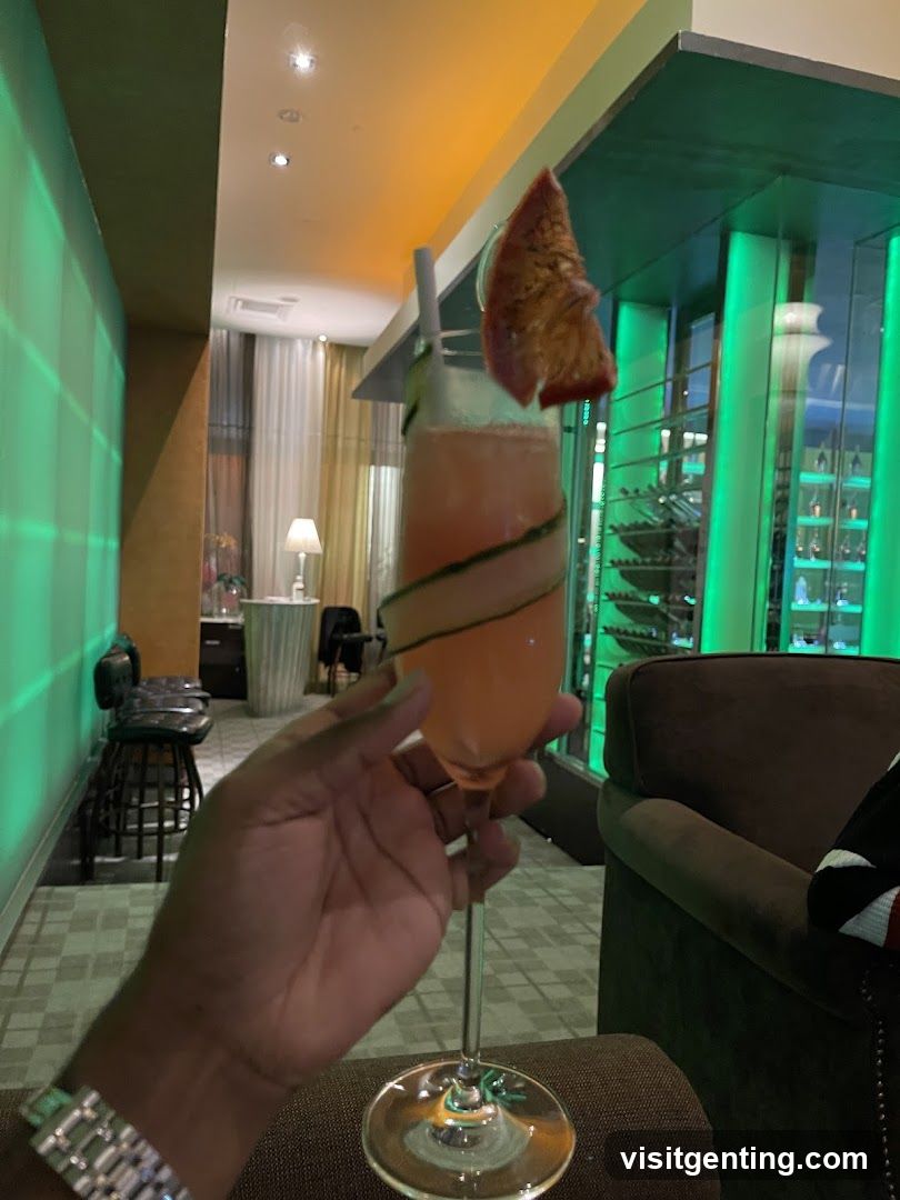 Interior cocktail bar scene