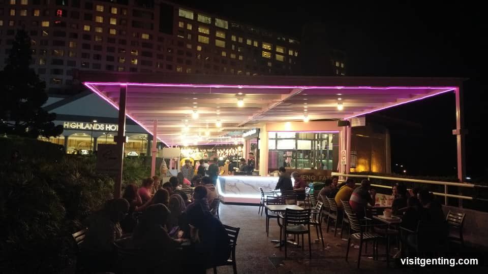 Nighttime Outdoor Dining Area