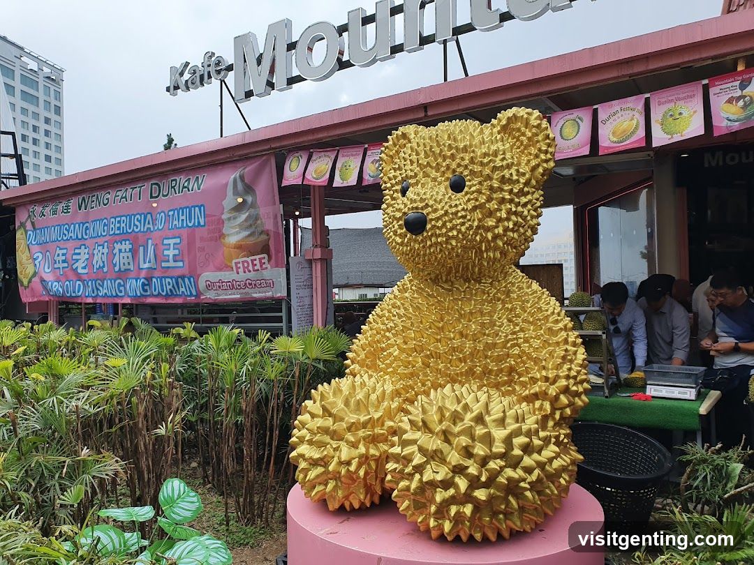 Durian Shopfront with Golden Durian Bear Statue