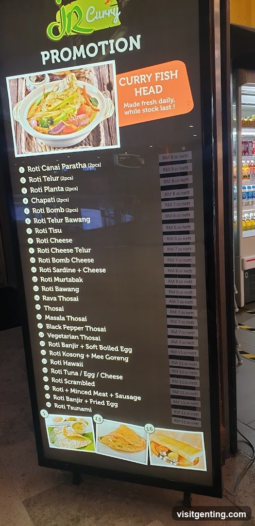 JR Curry Promotion Menu