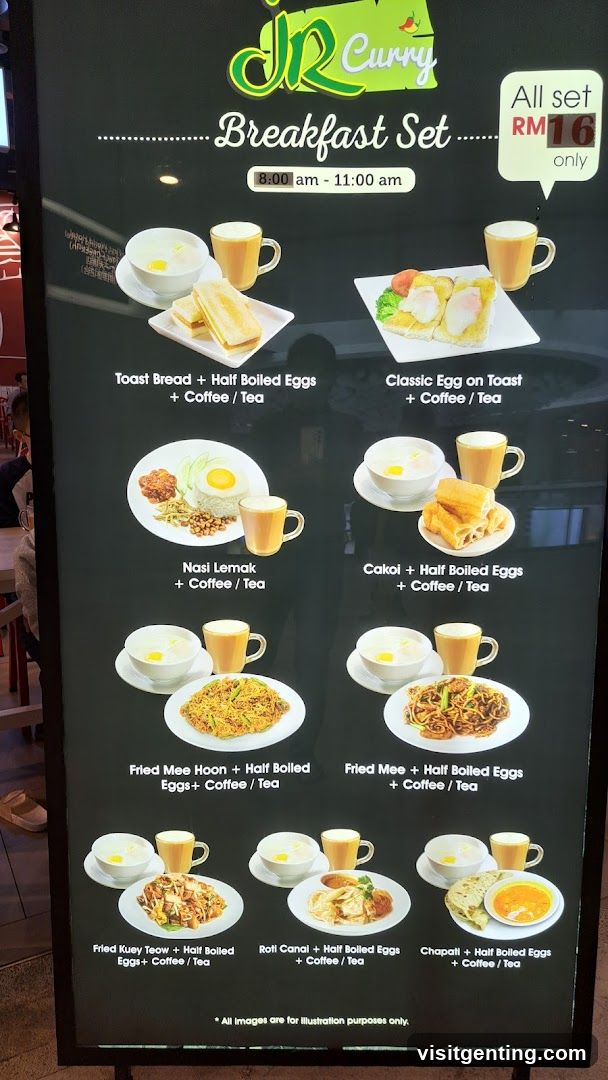 JR Curry Breakfast Set Menu