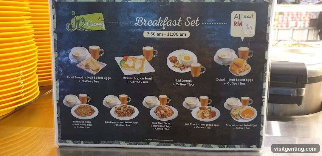 JR Curry Breakfast Set Menu