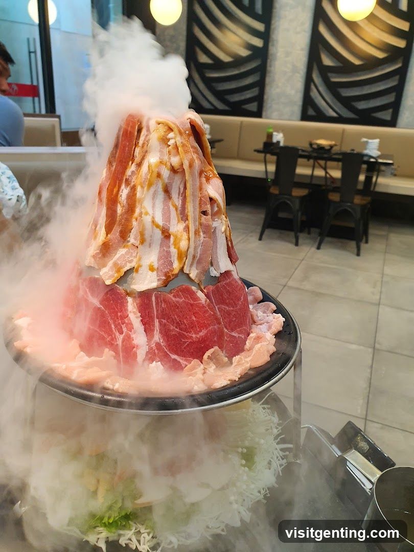 Restaurant Interior with Steamy Meat Display