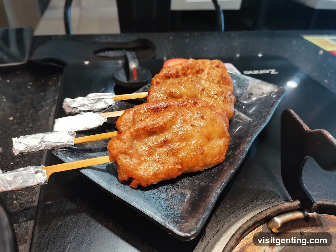 Grilled Meat Skewers on Plate