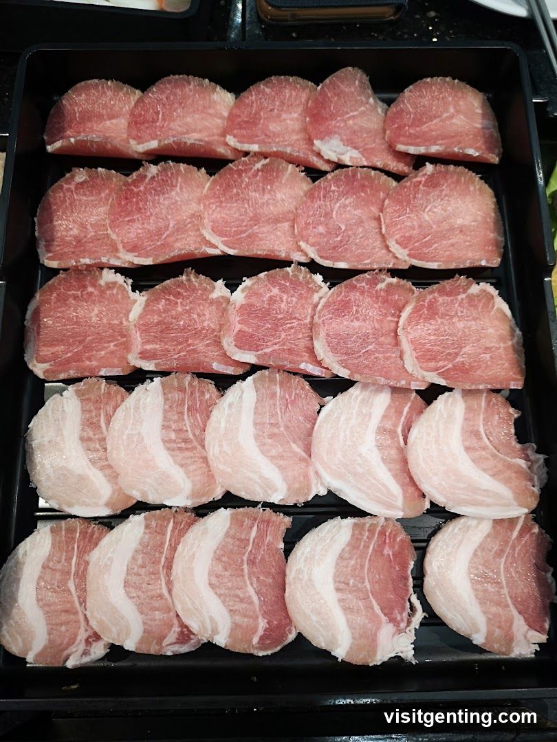 Raw meat slices