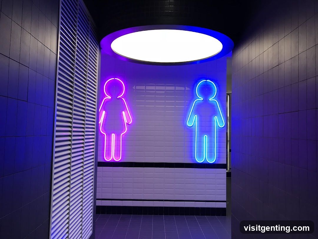 Neon Signage in Restroom
