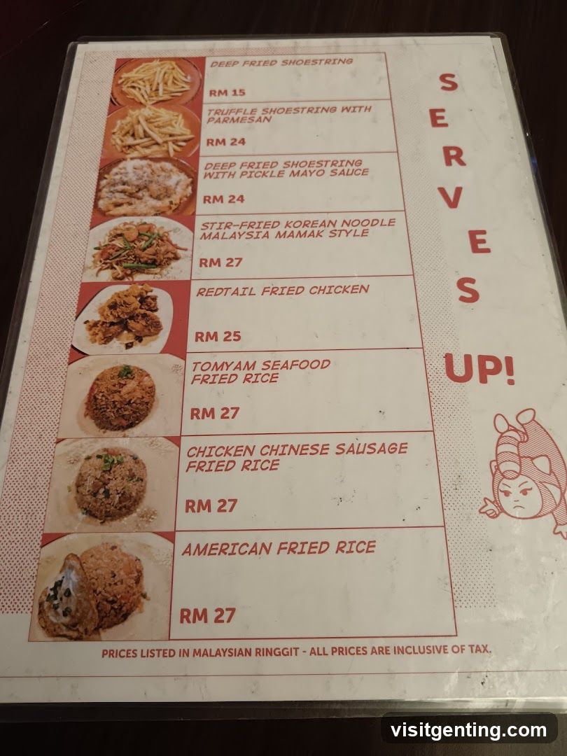 Fried Rice & Shoestring Menu