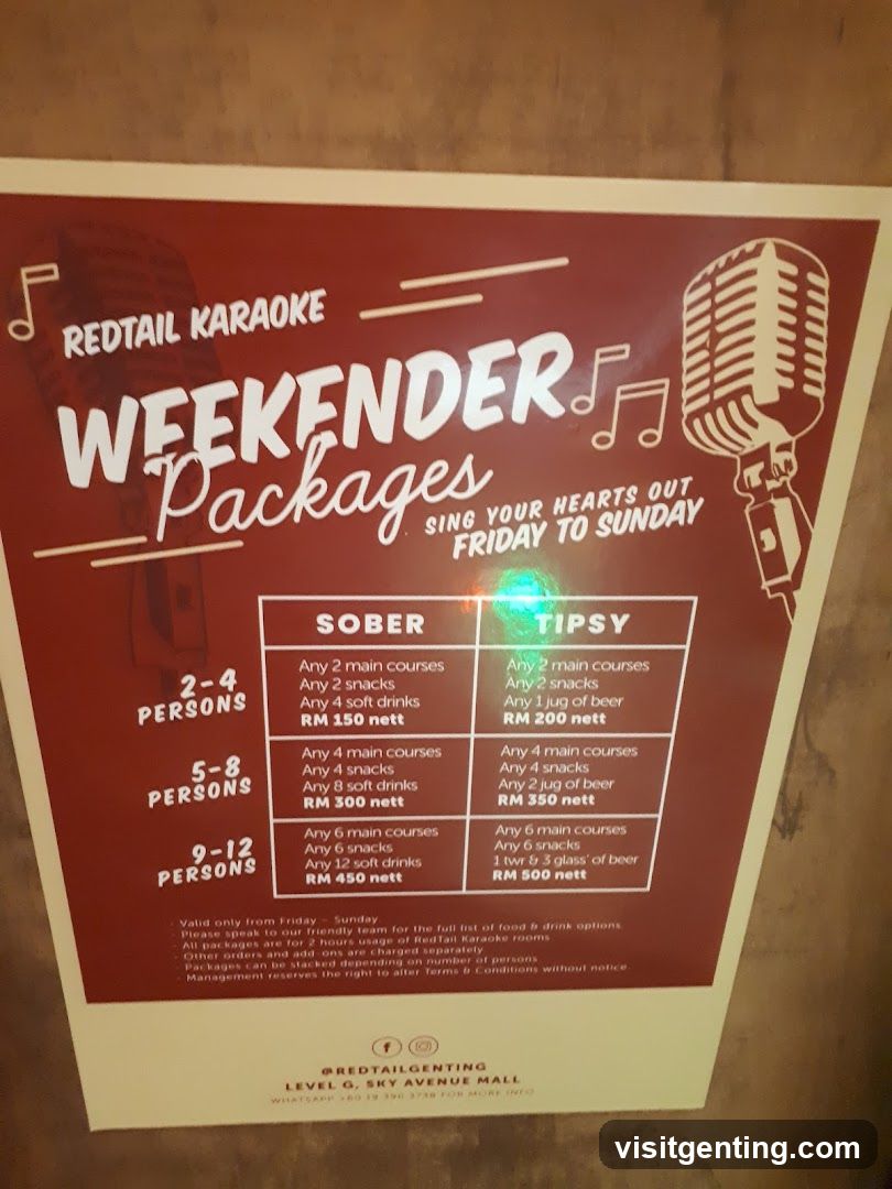 Redtail Karaoke Weekender Packages Poster