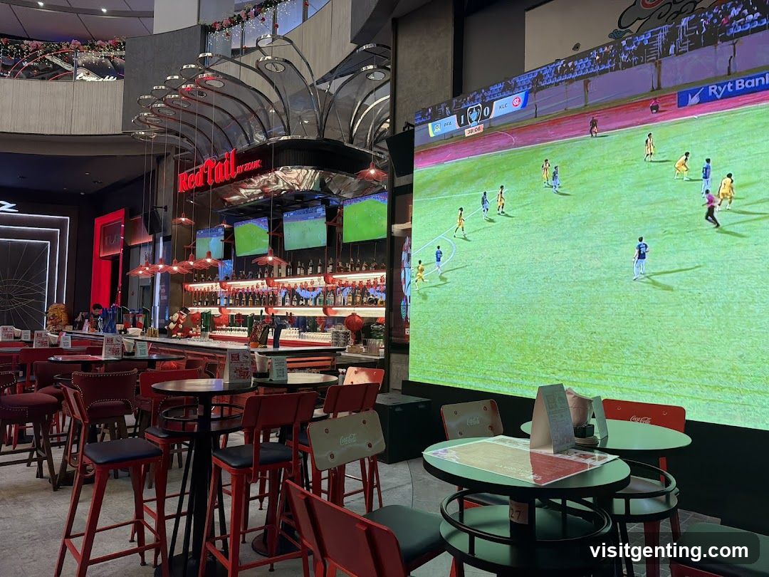 Interior of a sports bar