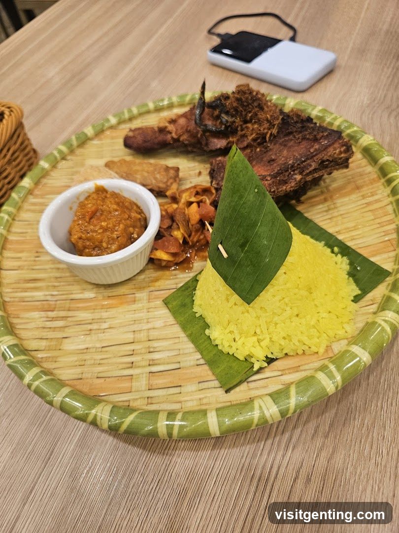 Food served on bamboo tray
