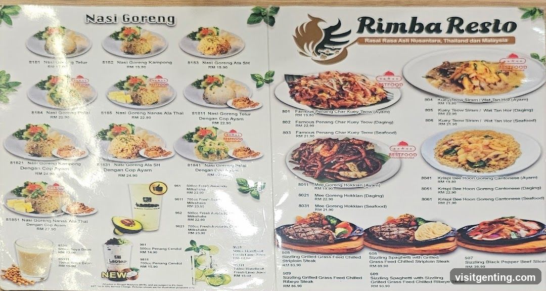 Rimba Resto Menu