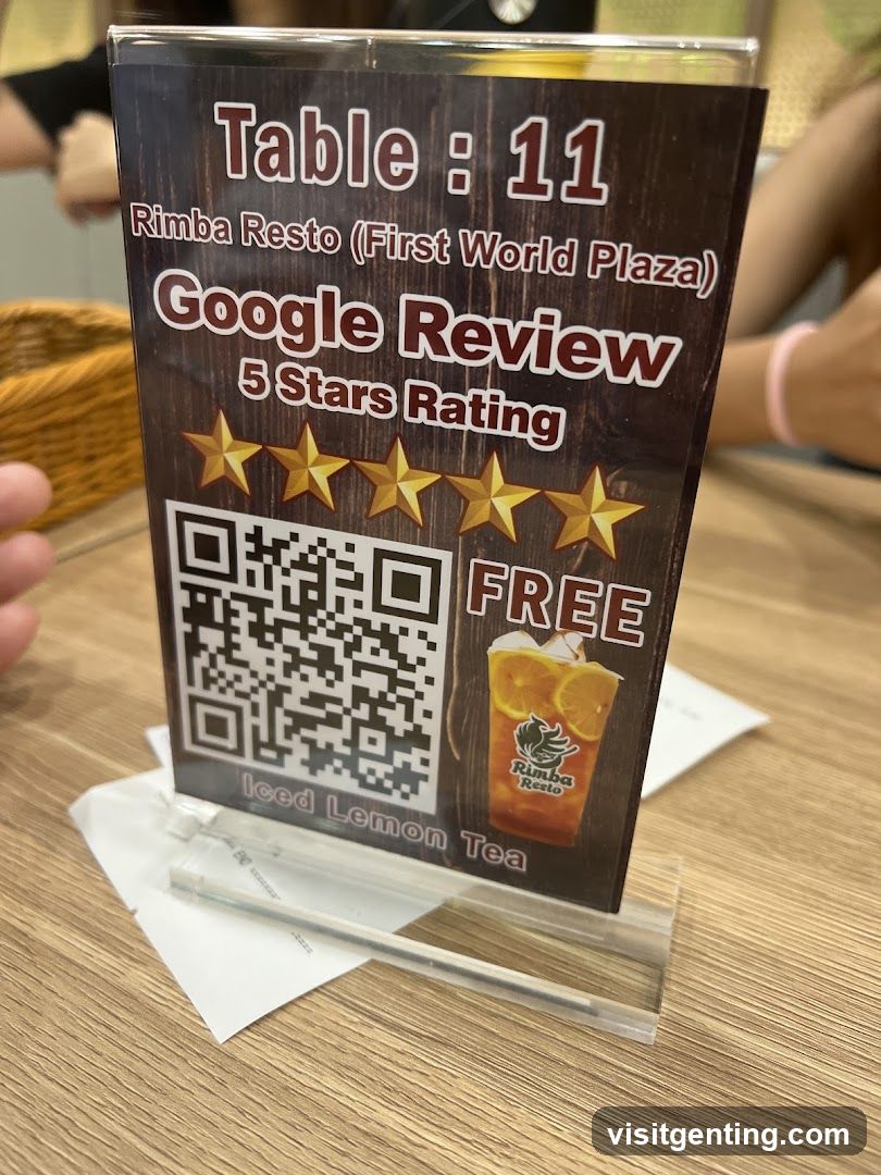 Table Sign at Rimba Resto