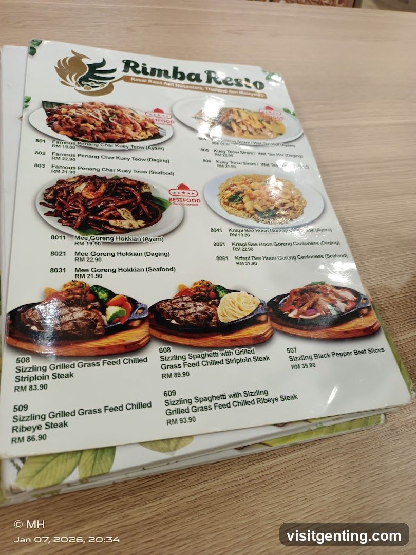 Rimba Resto Menu