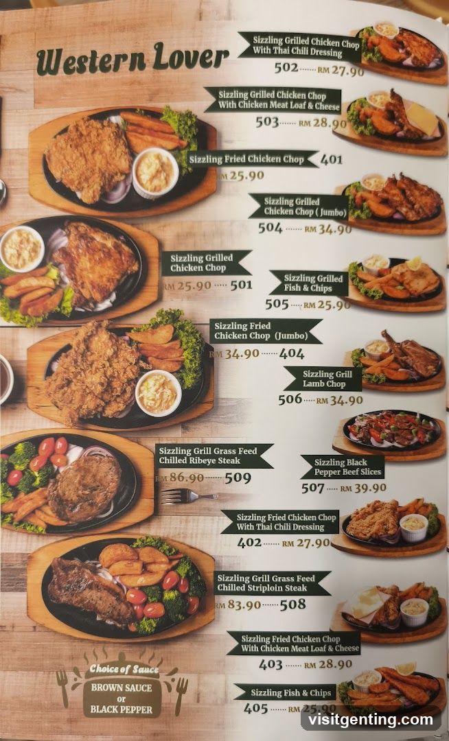 Western Lover Menu