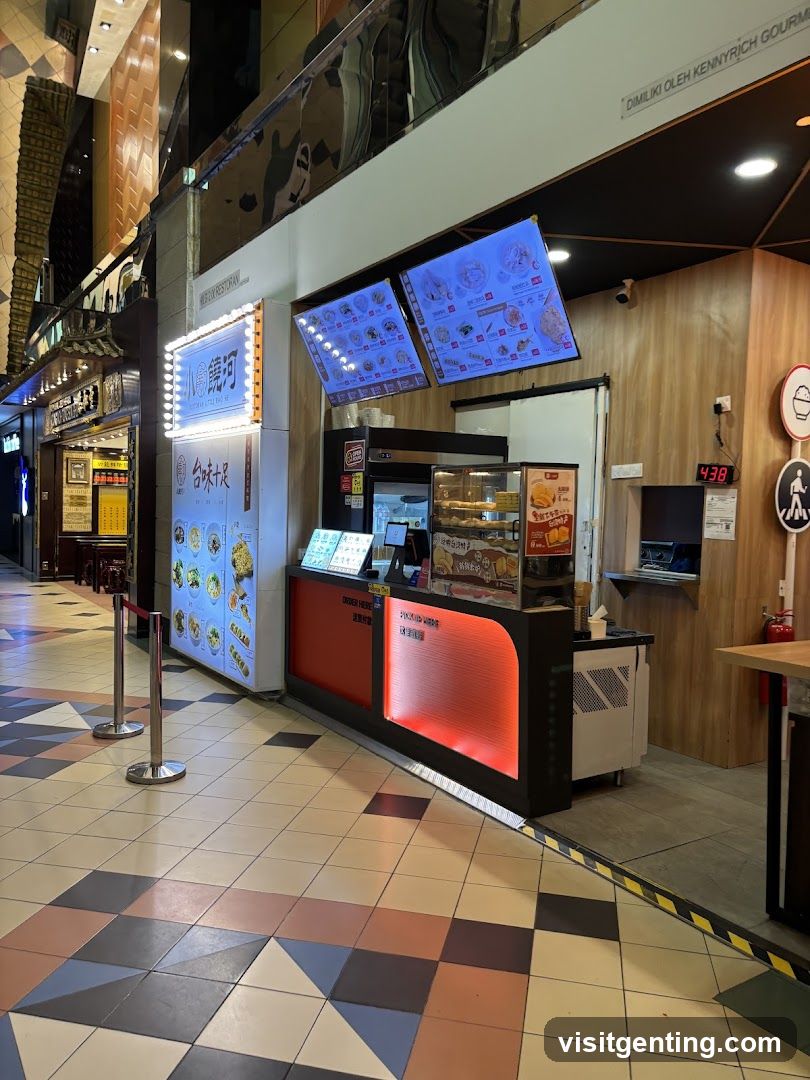Food stall interior in shopping mall