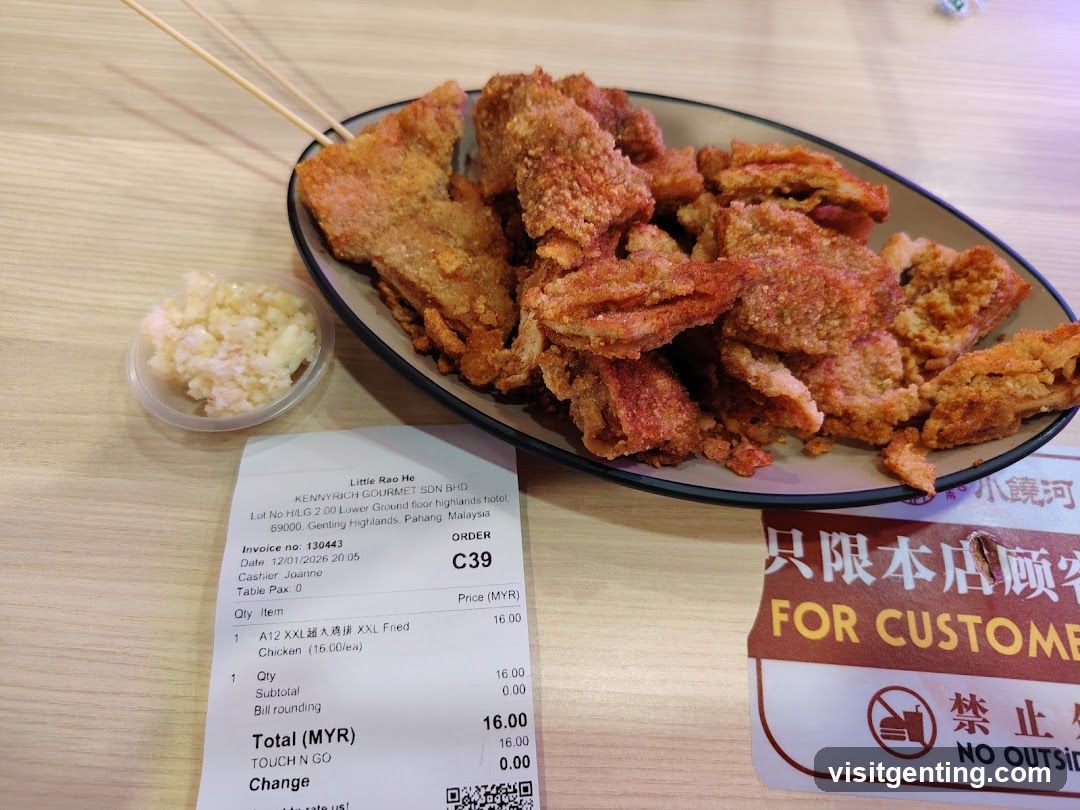 Food and Receipt at Restaurant Table