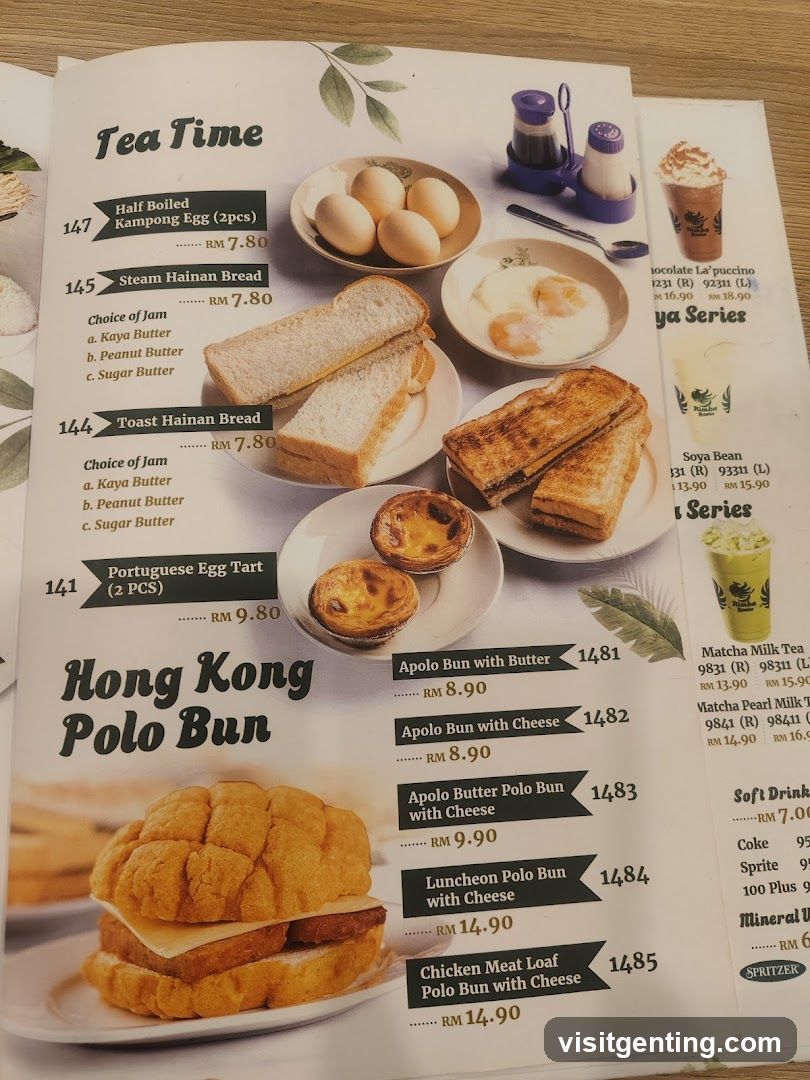 Tea Time and Hong Kong Polo Bun Menu