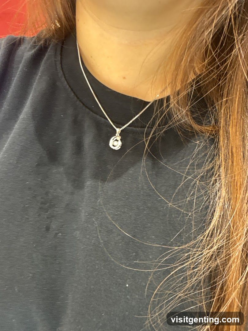 Person wearing necklace
