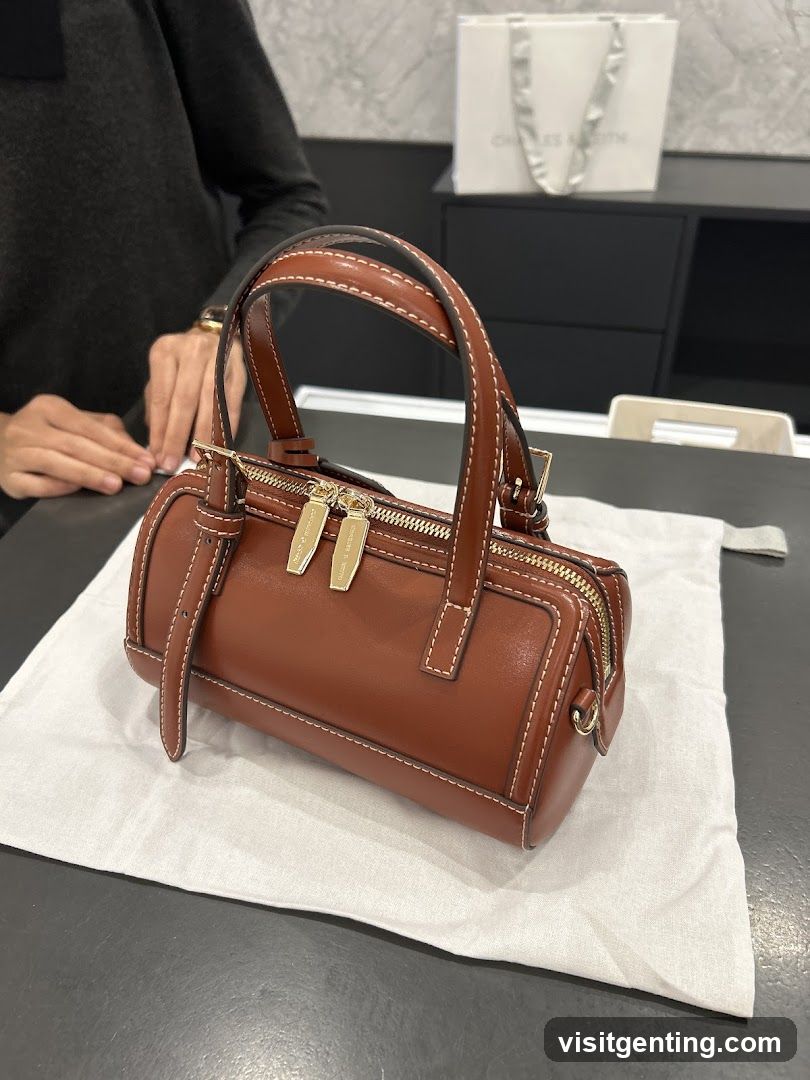 Brown Leather Handbag Display