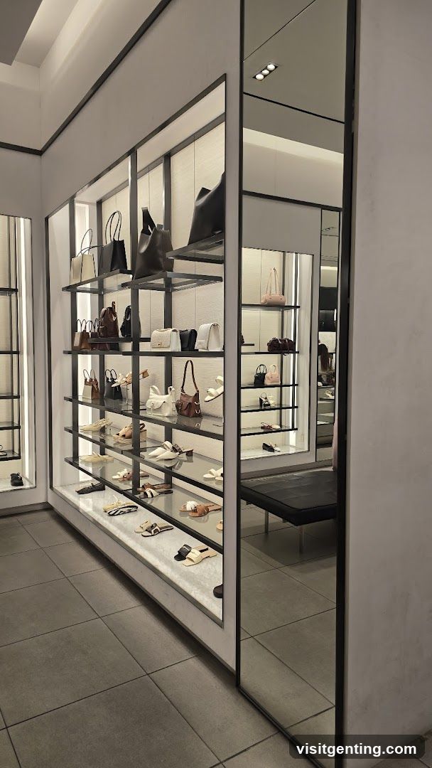 Interior Display of Luxury Handbags and Shoes