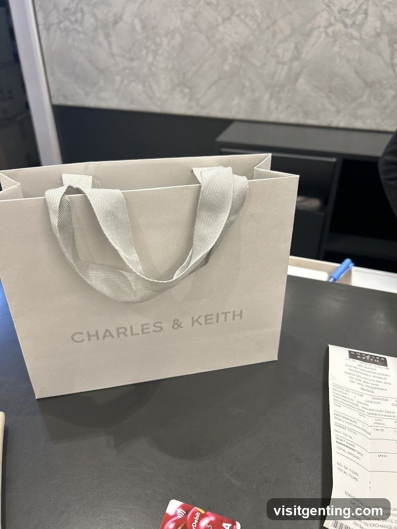 Charles & Keith Shopping Bag and Receipt