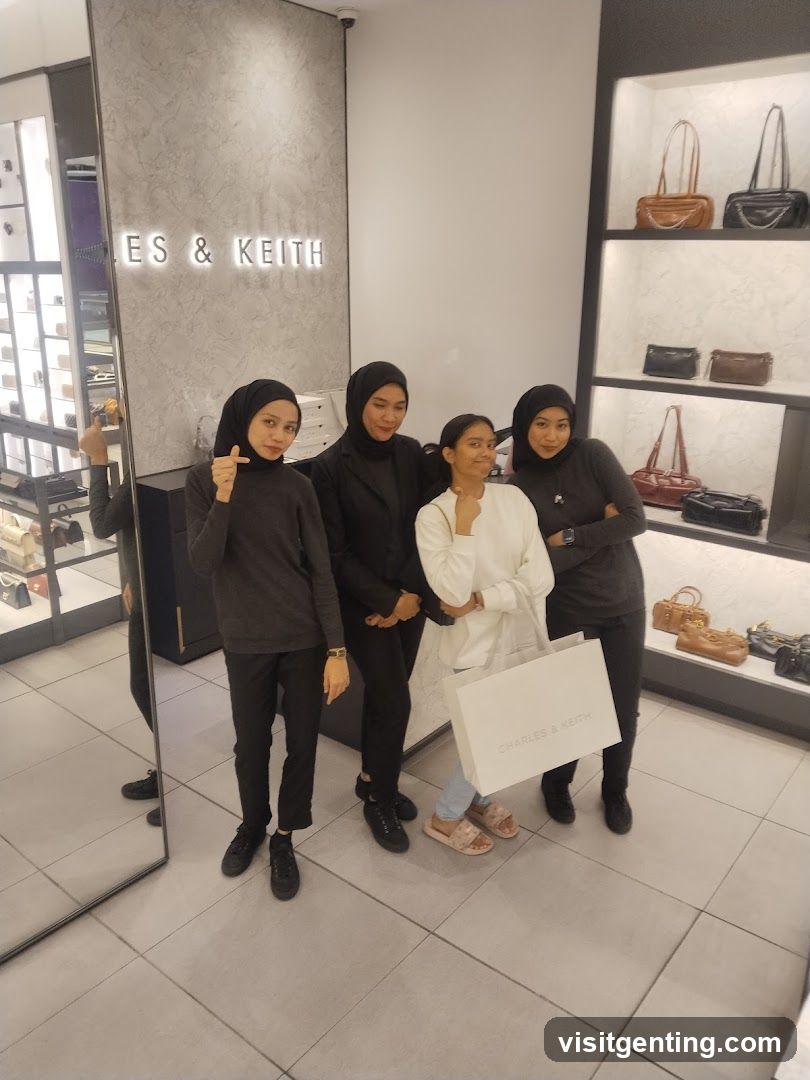 Group photo inside Charles & Keith store