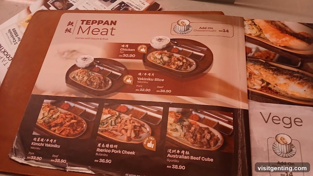 Teppan Meat Menu