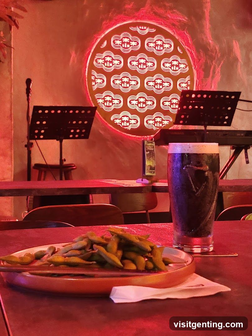 Restaurant Interior with Neon Sign