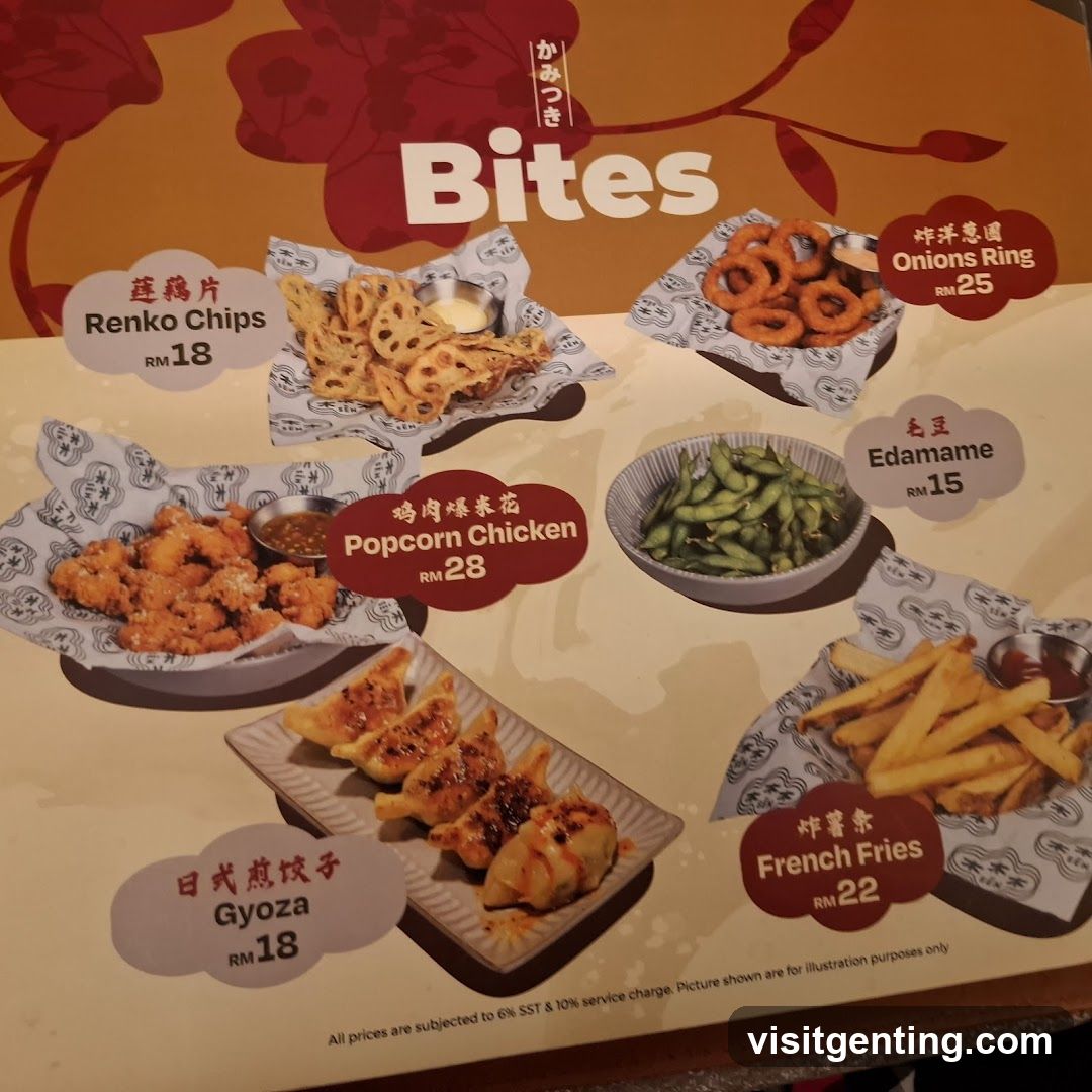 Bites Section of Menu