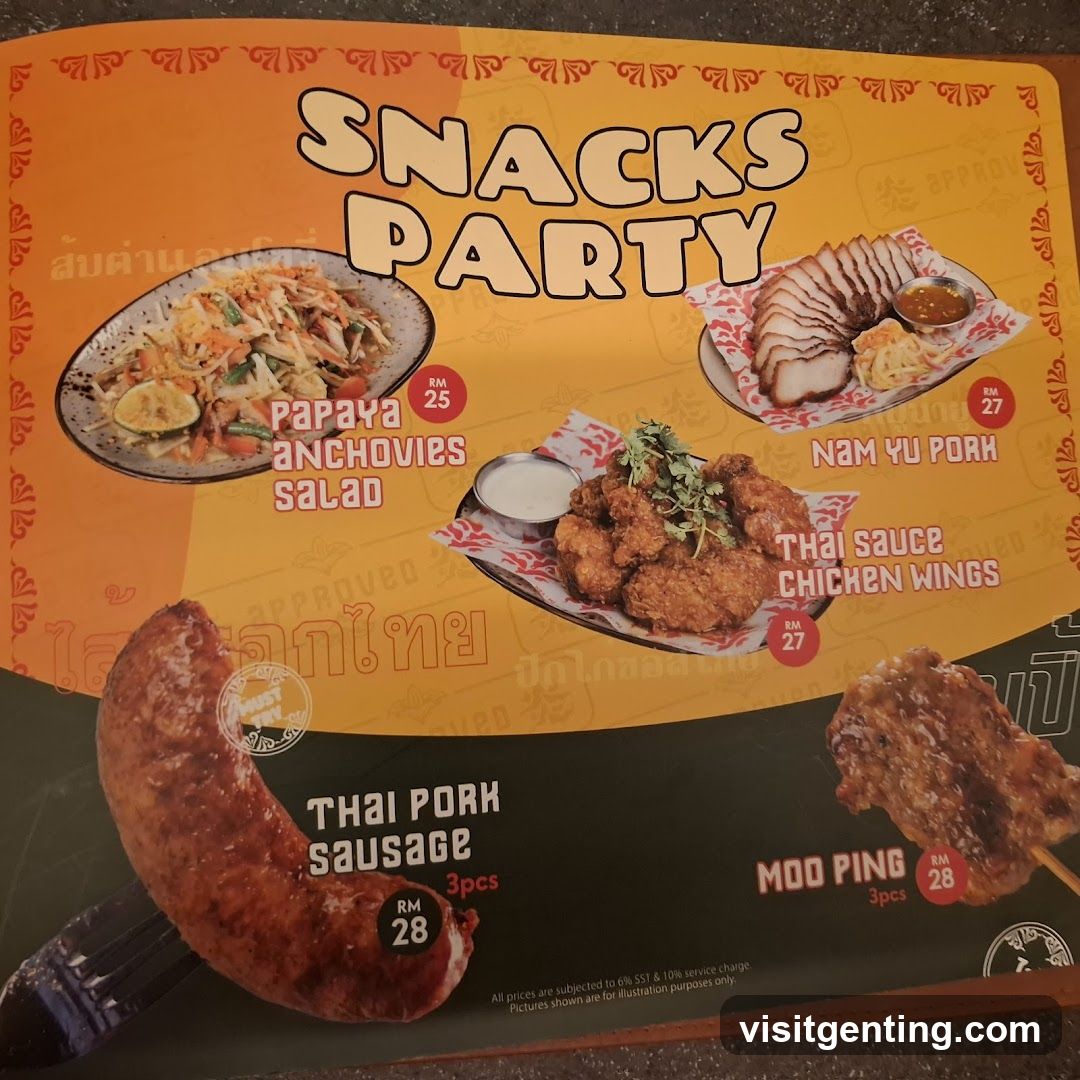 Snacks Party Menu