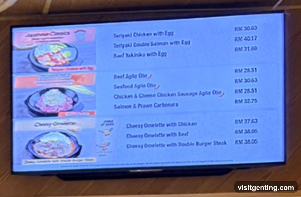 Japanese Cuisine Menu Display