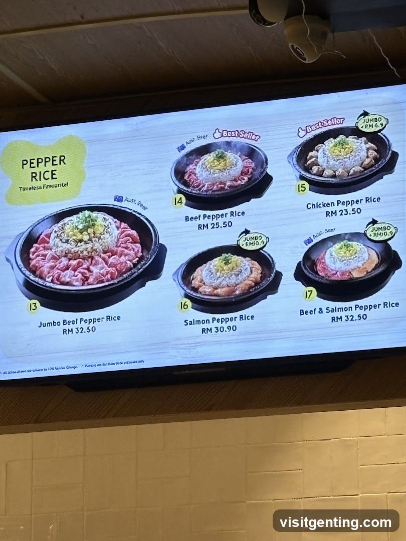 Pepper Rice Menu