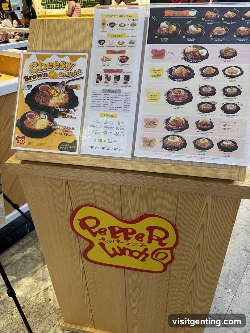 Pepper Lunch Menu Display