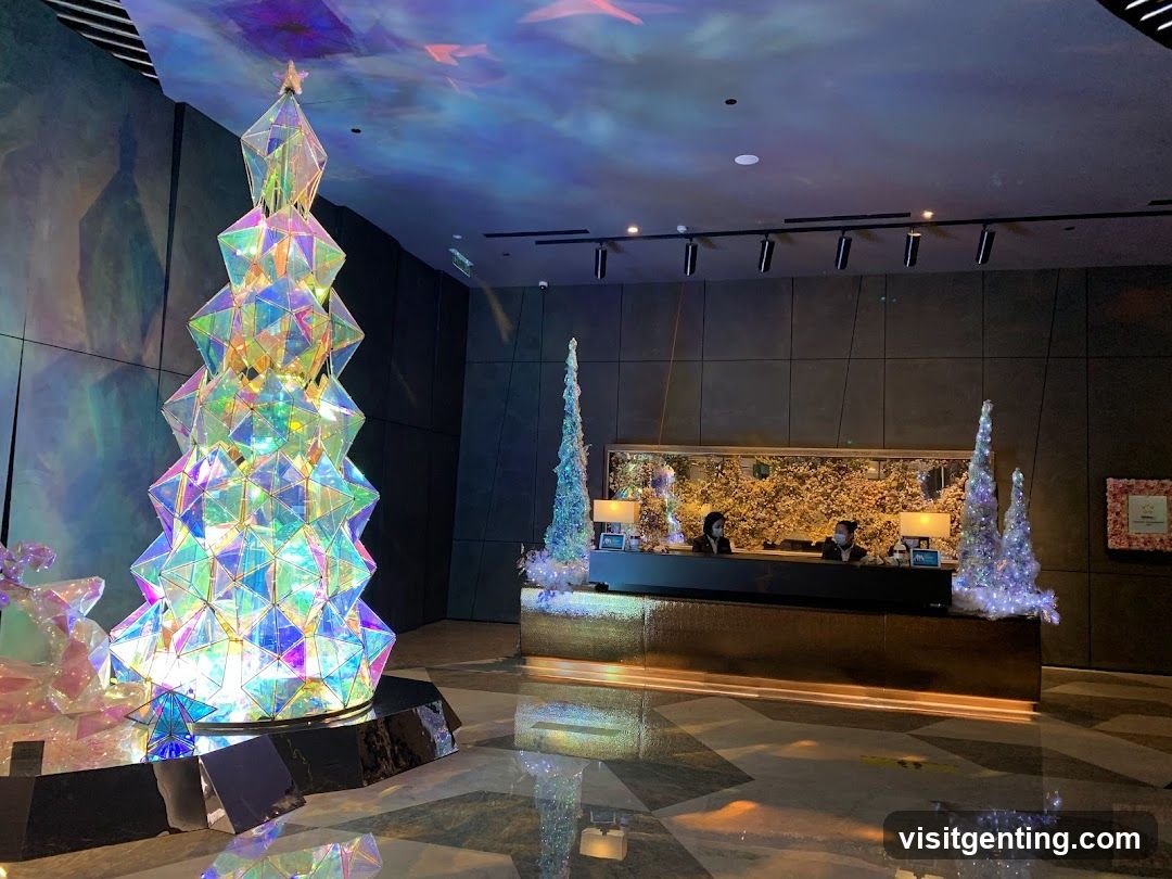 Hotel Lobby with Christmas Decorations