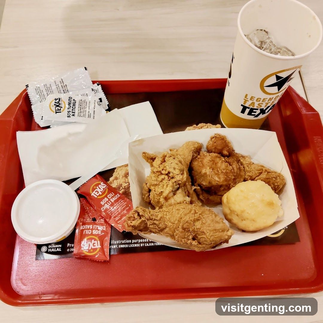 Texas-style fried chicken meal
