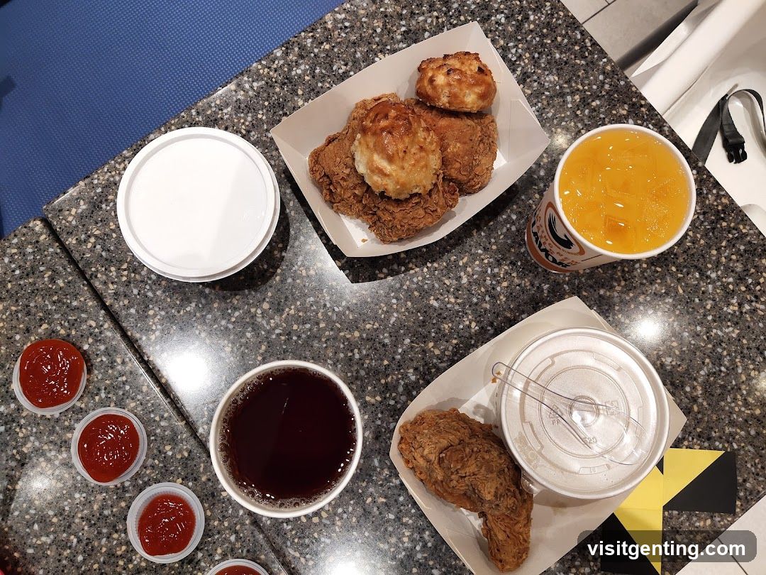 Food and drink on counter