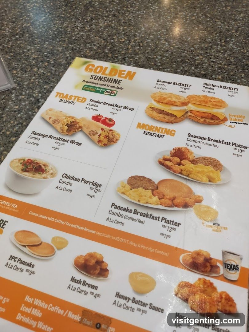 Golden Sunshine Breakfast Menu